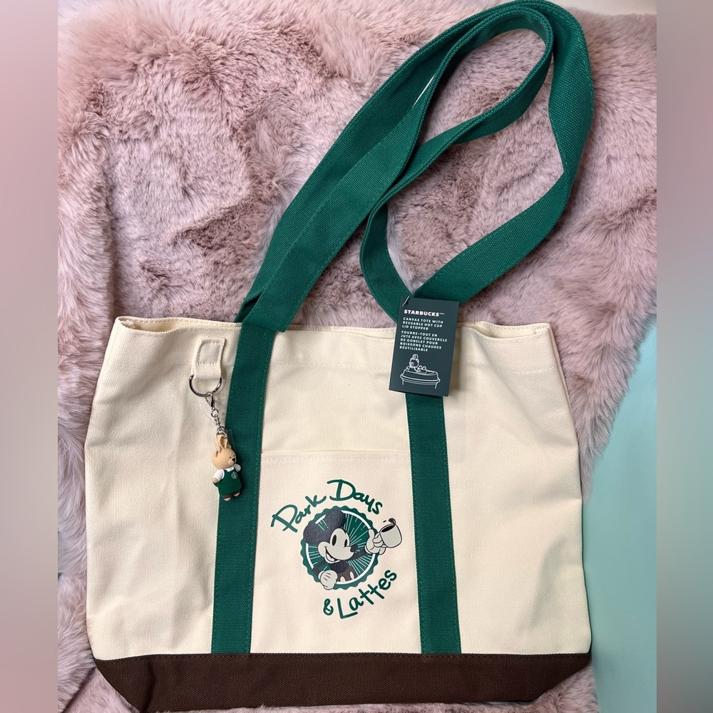 Mickey Mouse Starbucks canvas tote NWT 2026 parks tote